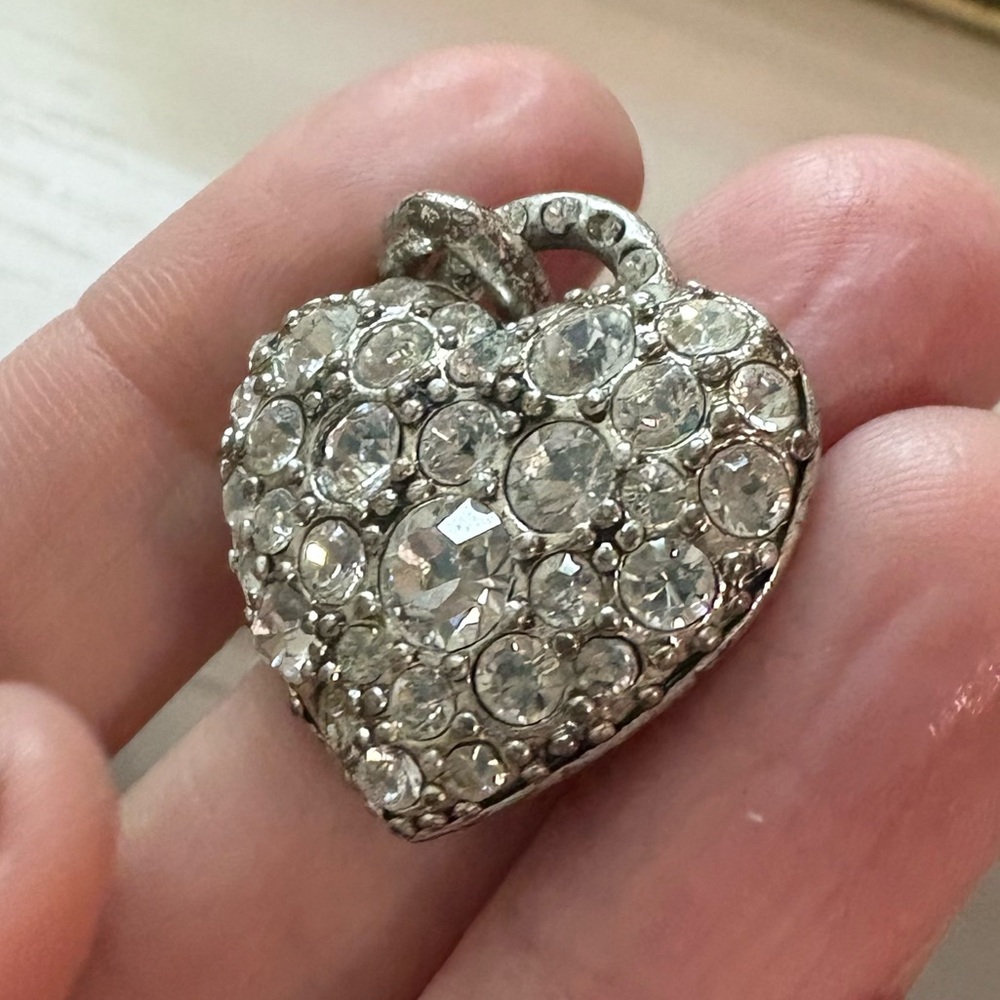 Pilgrim diamond encrusted heart pendant